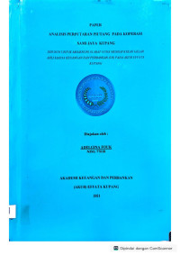 Image of Analisis Perputaran Piutang Pada Kopdit Sami Jaya Kupang