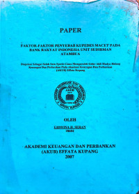 Image of Faktor-Faktor Penyebab Kupedes Macet