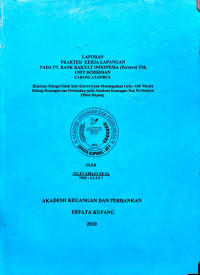 Image of Laporan PKL pada BRI Unit Sudirman (ATB)