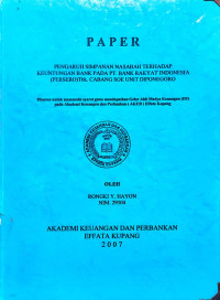 Image of Pengaruh Simpanan Nasabah Terhadap Keuntungan