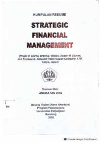 Image of Strategic Financial Management (Kumpulan Resume)